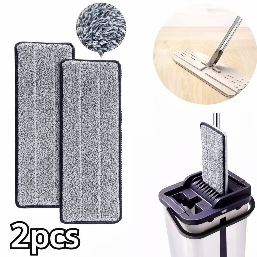 Kit 2 Refil para Mop Flat Microfibra Alta Absorção, Limpeza Eficiente e Encaixe Fácil