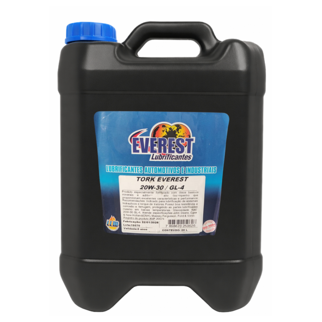 Óleo 20W30 Everest 20L Trator Hidráulico Transmissão Freio Úmido Proteção Máquinas Agrícolas