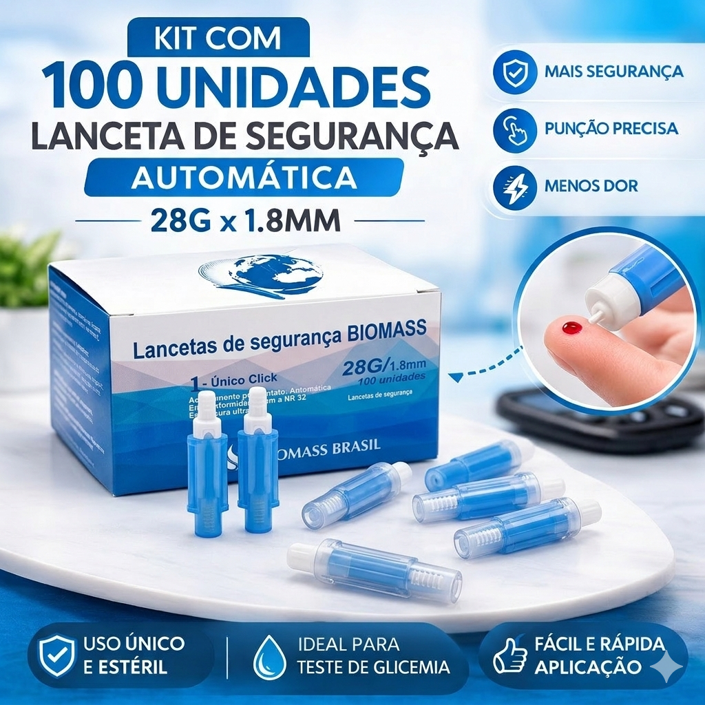 Lanceta de Segurança 28G C/100UN - Biomass