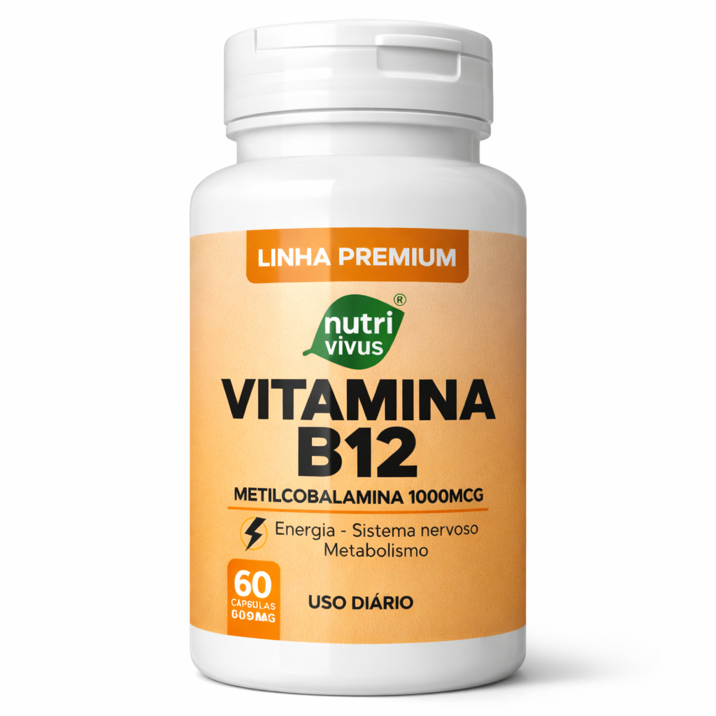 Vitamina B12 1000mcg Metilcobalamina 60 cápsulas Imunidade Energia Complexo B