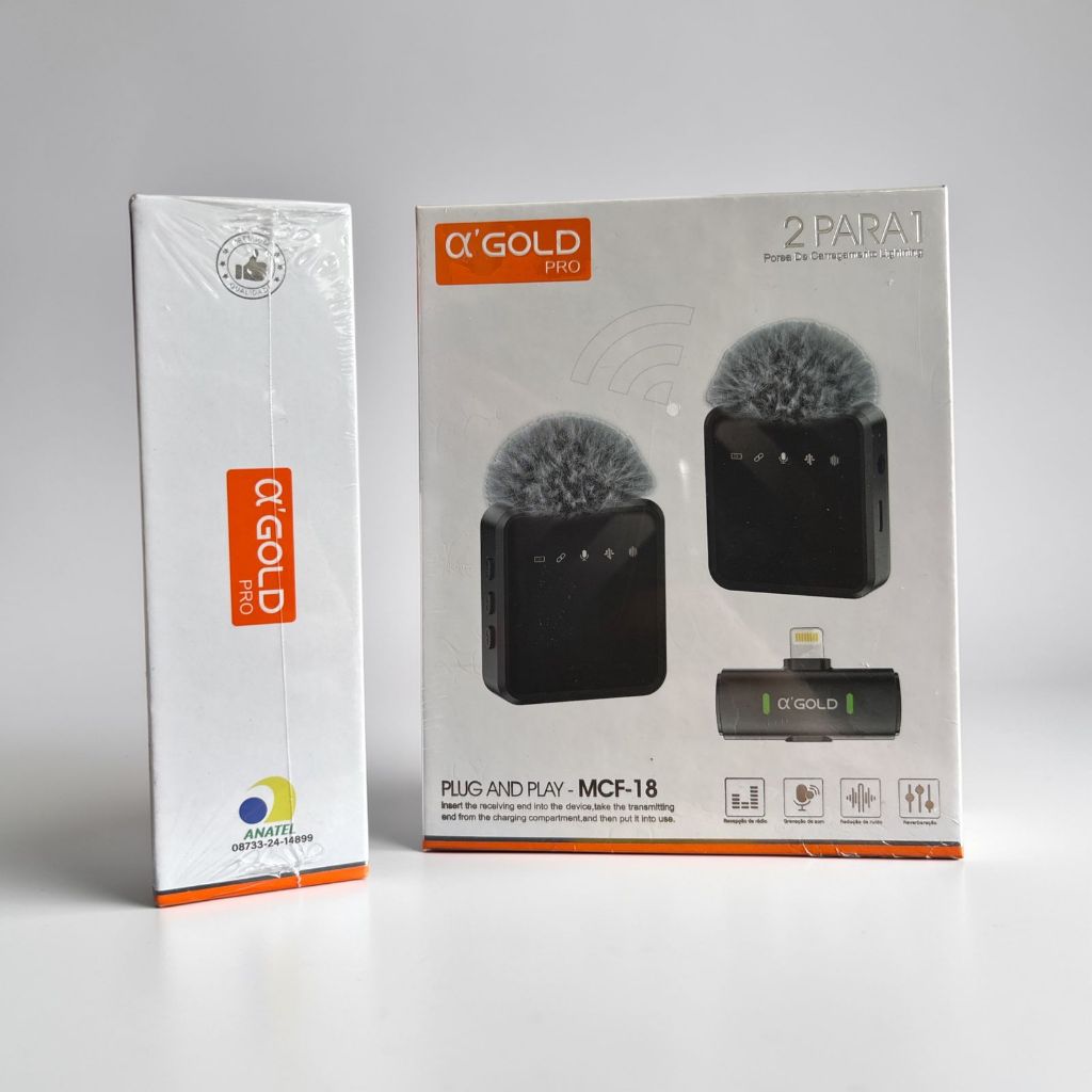 Microfone Sem Fio Duplo Lapela Celular Para iPhone Lightning e Tipo-c Alta Qualidade Envio Rápido