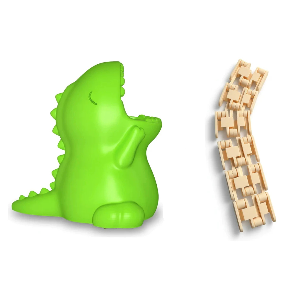 Porta-lápis Canetas Dinossauro +traca-traca Escada De Jacó3d