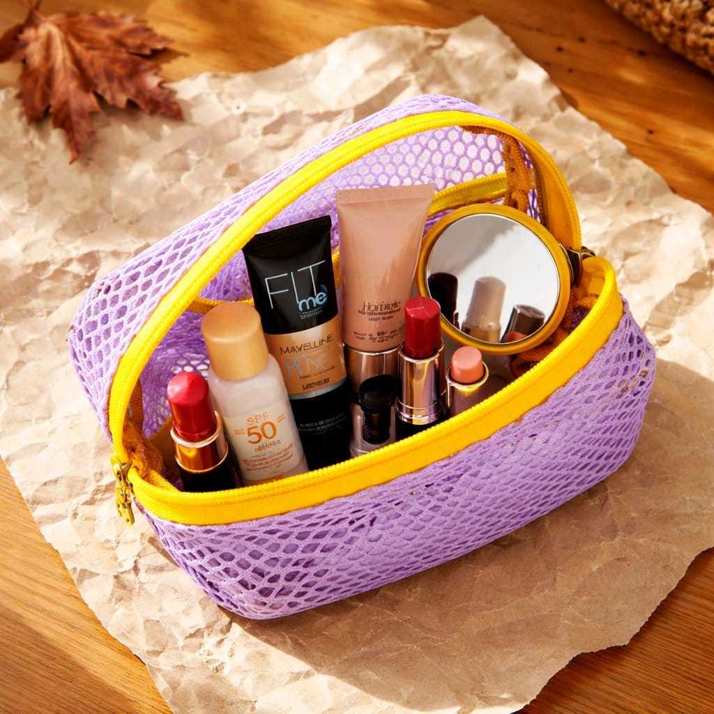 Necessaire em Tela Compacta Resistente Viagem Itens Pessoais Organização em Oferta na Shopee