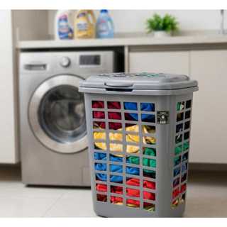 Cesto Telado Com Tampa 28 Litros Organizador De Roupas Casa Lavanderia ENVIO IMEDIATO em Oferta na Shopee