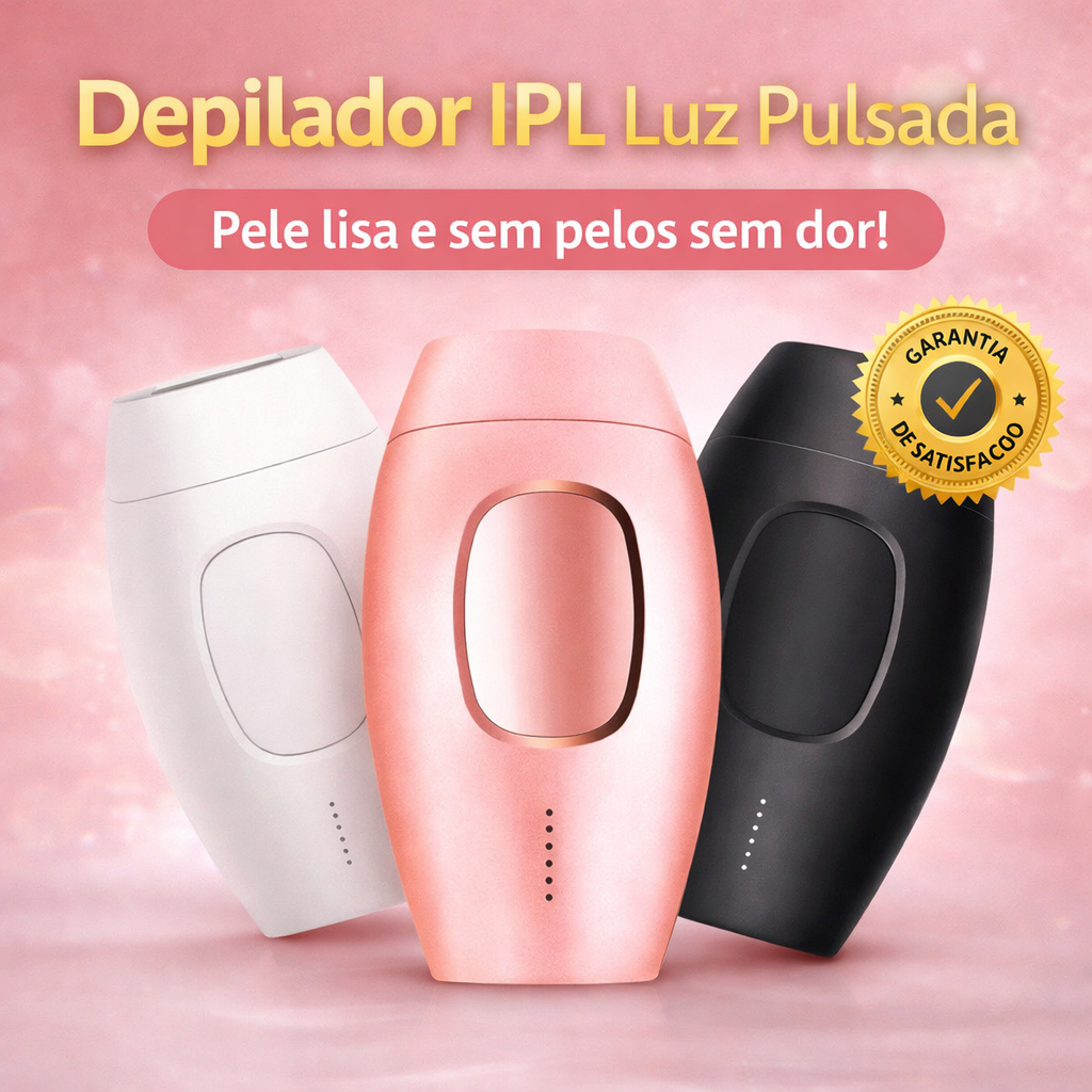 Depilador a Laser IPL Indolor Removedor de Pelos Profissional Luz Pulsada Bivolt Recarregável