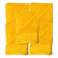 Flanela Microfibra Dual Loop Kers 40x60cm Kit 6 Unidades Automotivo Amarelo