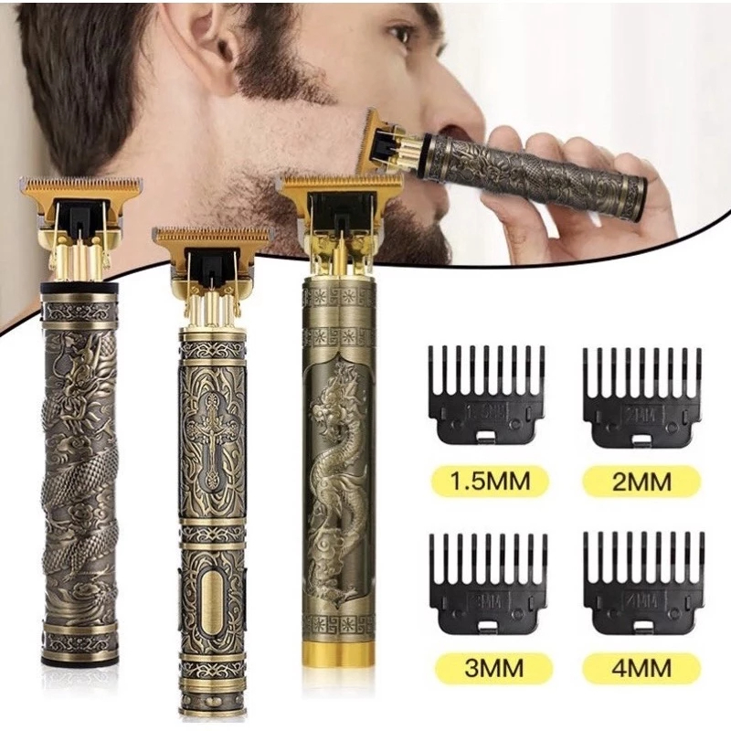Máquina de Cortar Cabelo Profissional Sem Fio - Barbeiro Recarregável com Design Dragão em Oferta na Shopee