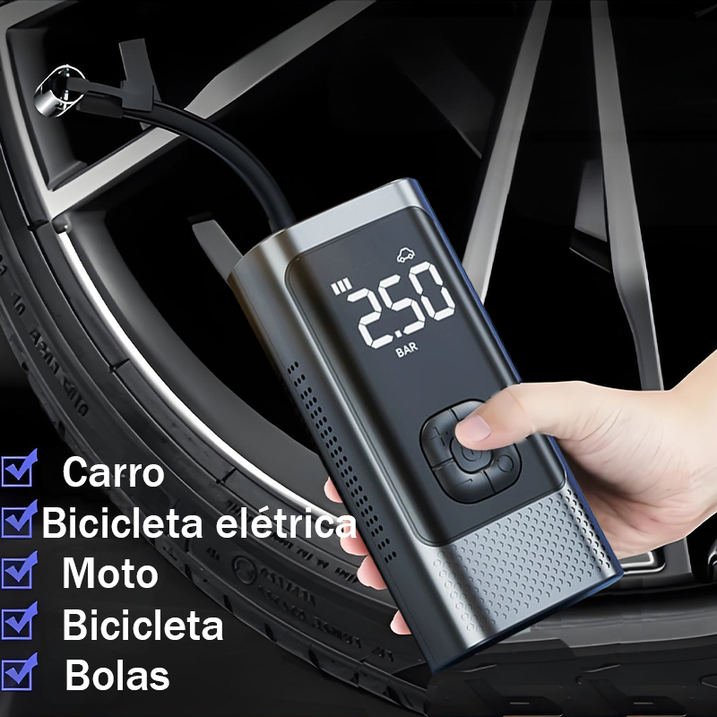 Mini Compressor de Ar Portátil 4 em 1 sem Fio para Pneus de Carro, Moto e Bicicleta -M6 em Oferta na Shopee