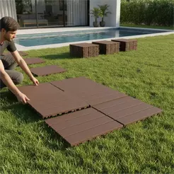 Deck Piso Modular Antiderrante P/ Box Sacada Decorativo Jardim Varanda Kit 11 Peças 30x30 - Kapazi