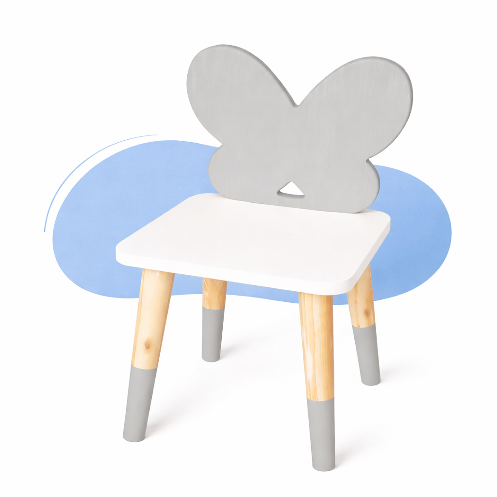 Livro Cadeira Infantil Madeira Borboletinha Brinquedo Mobiliário Quarto Pedagógico Montessori Lúdico Kit Livro Educativo