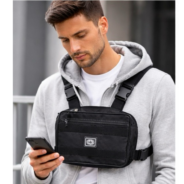 Bolsa De Peito Motoboy Masculina Unissex Estilo Colete Bag Peitoral