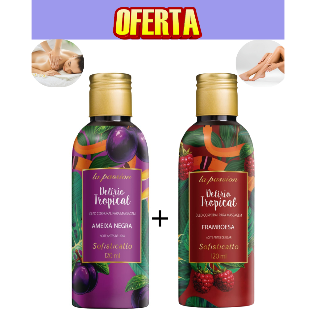 Óleo Corporal Hidratante Para Massagem Ameixa Negra e Framboesa 120ml Sofisticatto Perfumado