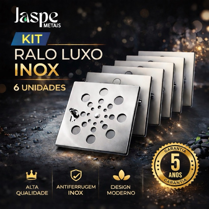 Ralo Tampa Grelha 10x10cm Abre e Fecha Quadrado – Aço Inox | Cozinha Banheiro Área Serviço