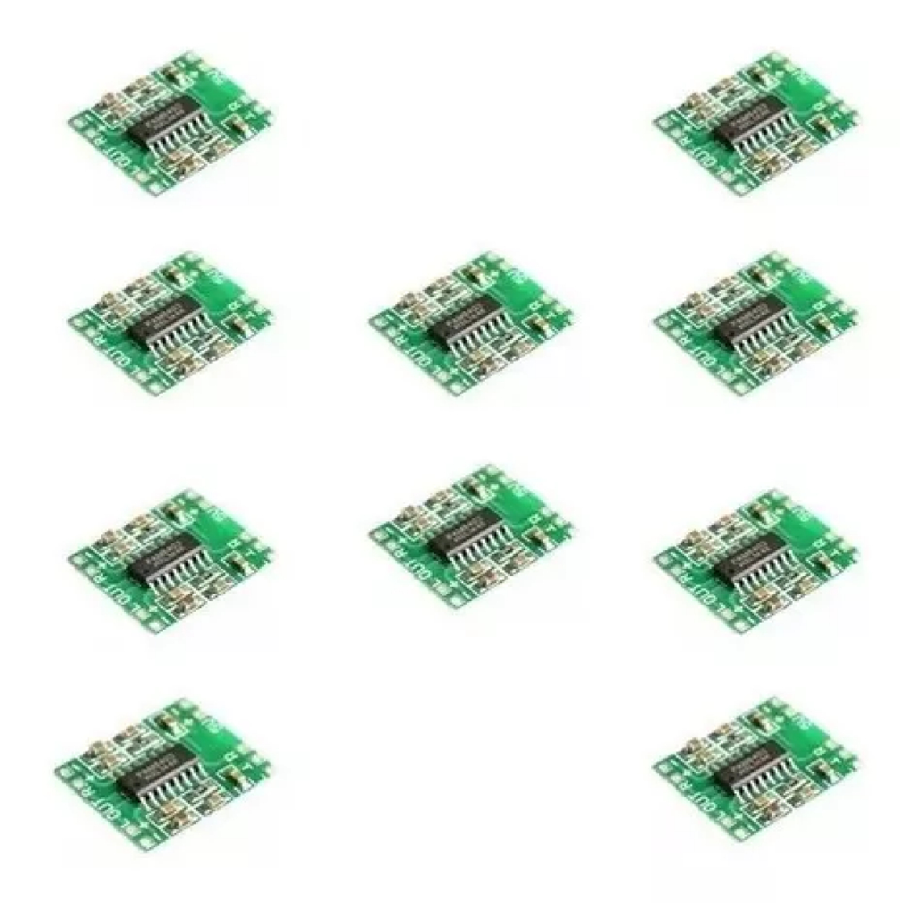 10x Mine Placa Amplificador Pam8403 2 Saídas 3w + 3w