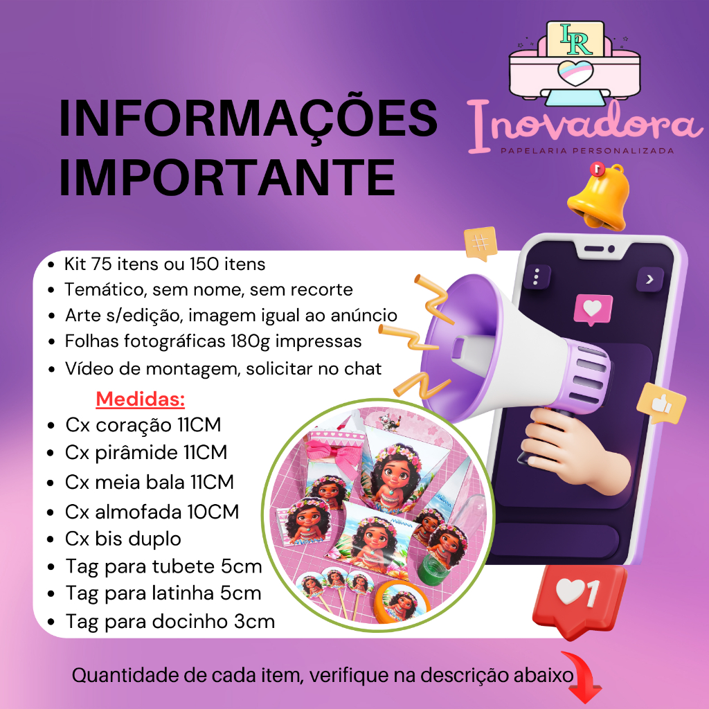 Detalhes do Kit com 75/150 itens lembrancinhas TEMA LAÇO PRETO COM ROSA (COM/SEM NOME) - Envio Rápido