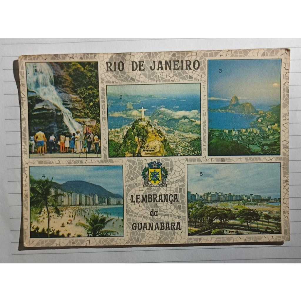 Cartão Postal Antigo – Rio de Janeiro “Lembrança da Guanabara” (1968) – Multivistas Turísticas