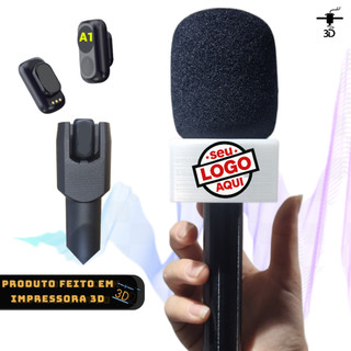 Suporte Bastão Adaptador para Microfone Lapela Redondo Lark A1 com Canopla