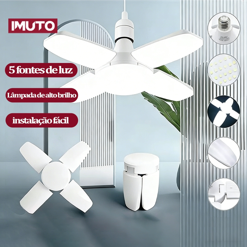 Luminária LED 60W Dobrável Ventilador De Teto Luz De Alta Intensidade Lâmpada Luz Led 110v/220v em Oferta na Shopee