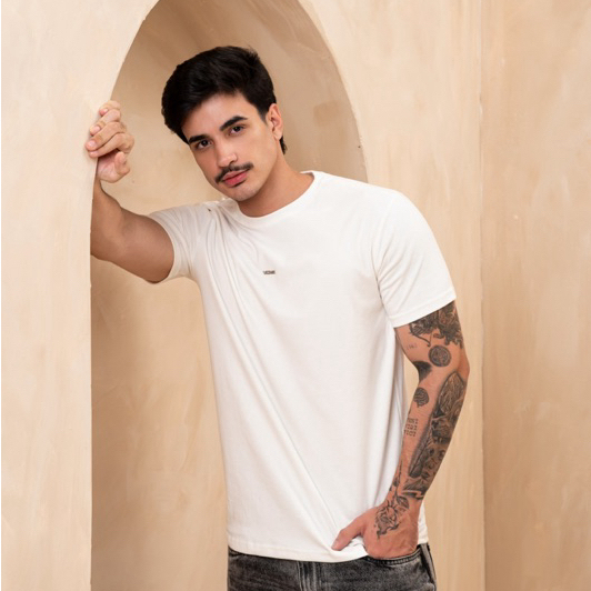 Camisa Masculina Suedine Pima Lisa Premium Slim Dia a dia Camiseta em Oferta na Shopee