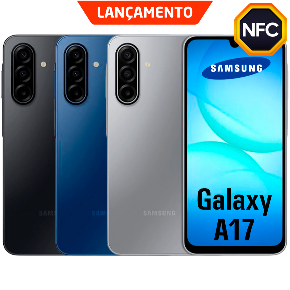 Celular Samsung Galaxy A17 4G NFC Dual SIM Tela Super AMOLED 6.7" Câmera Tripla 50MP 256GB 128GB