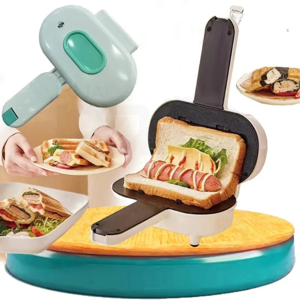 Mini Panela Elétrica Torradeira Sanduicheira 1200W 110V Cachorro Quente Prensado Hot Dog