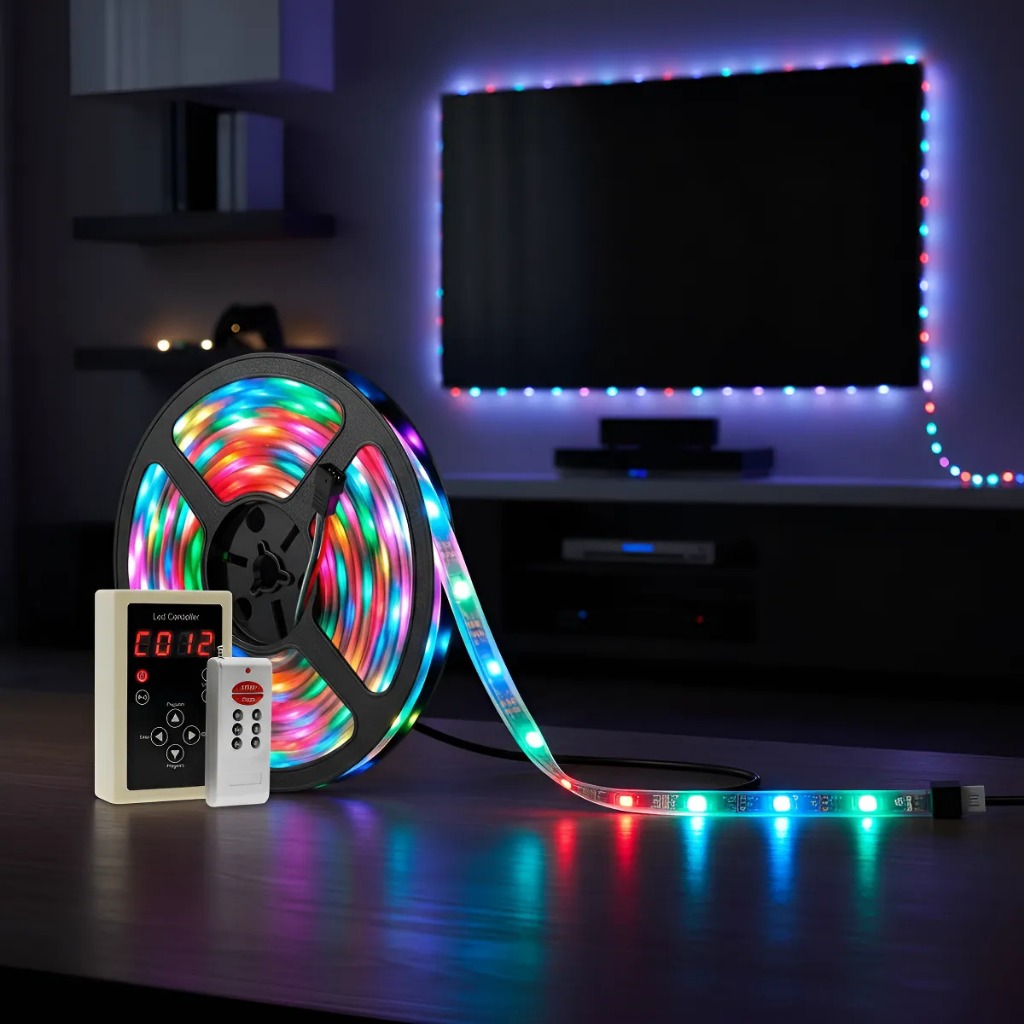 Fita Led Digital Rgb 6803 5m Magic Color Prova D'água Ip67 + Controle + Fonte Efeito Correndo