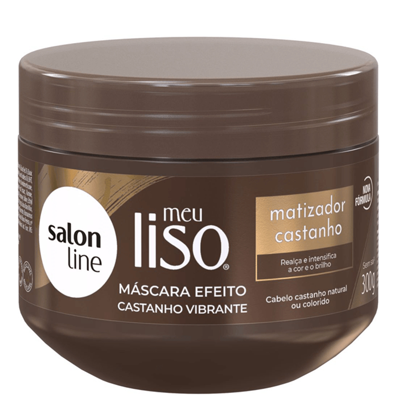 MÁSCARA MATIZADOR CASTANHO MEU LISO SALON LINE 300G*