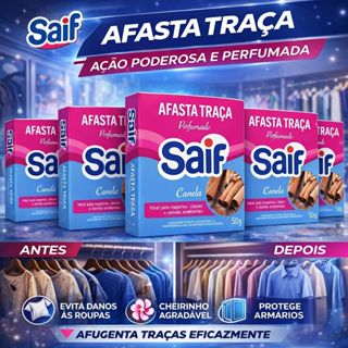 Kit Afasta Traça e Mofo Saif Canela 50g - Perfumado - Guarda Roupas,Closet, Gaveta,-1,3,5 Unidades em Oferta na Shopee