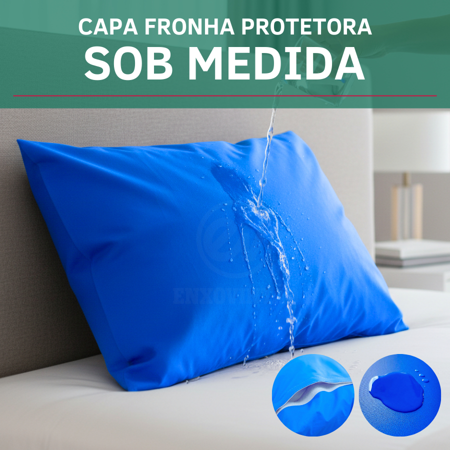 Capa Para Travesseiro Impermeável Protetor Hospitalar Antialérgico Antiácaro Resistente Sob Medida