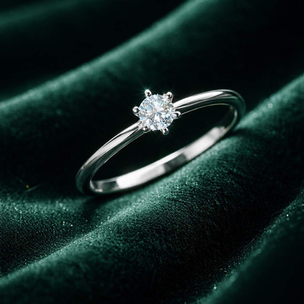 Anel Solitário Moissanite 5mm em Prata 925 Anel Feminino Luxo Brilho Elegante Delicado