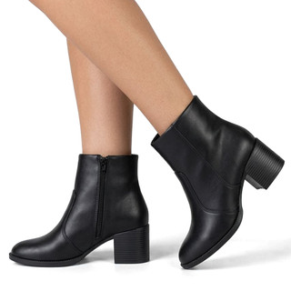 Bota Coturno Casual Feminina Cano Curto Salto Grosso Com Zíper Botina Texana Country Promoção