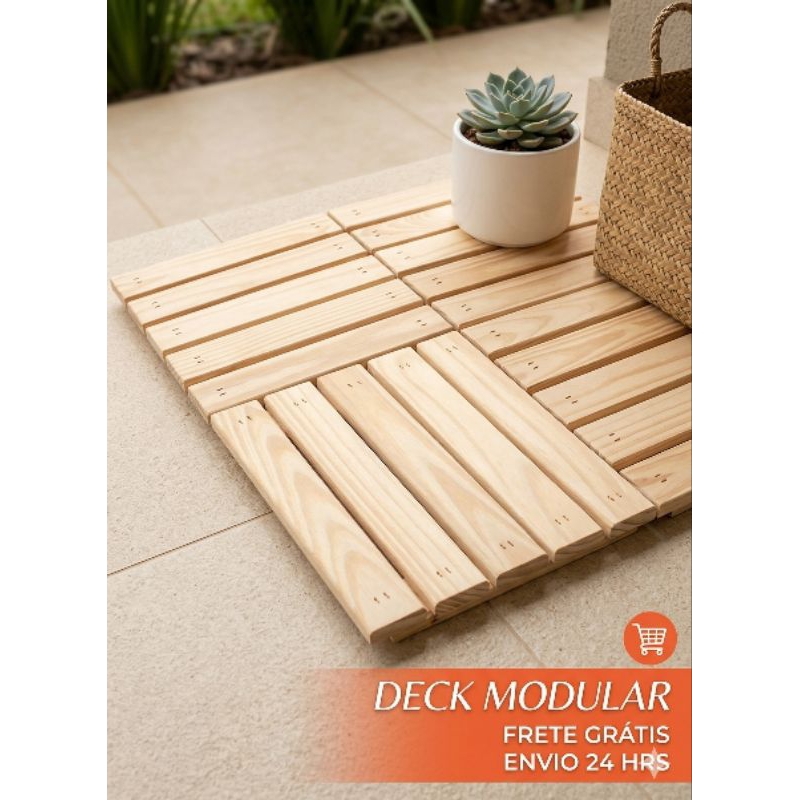 Deck modular plataforma madeira resistente piso