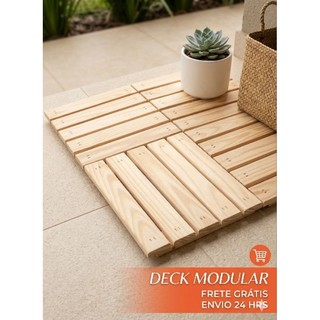Deck modular plataforma madeira resistente piso