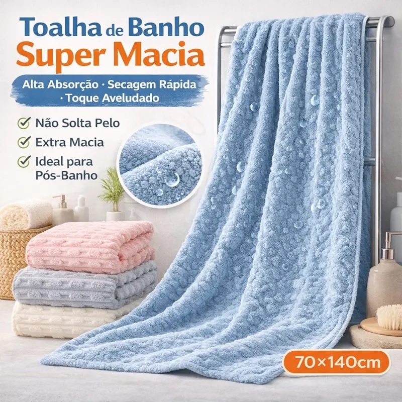 Toalha de Banho Felpa Coral Vintage 70*140cm,280g – Secagem Rápida, Absorvente, Spa, Hotel e Casa em Oferta na Shopee