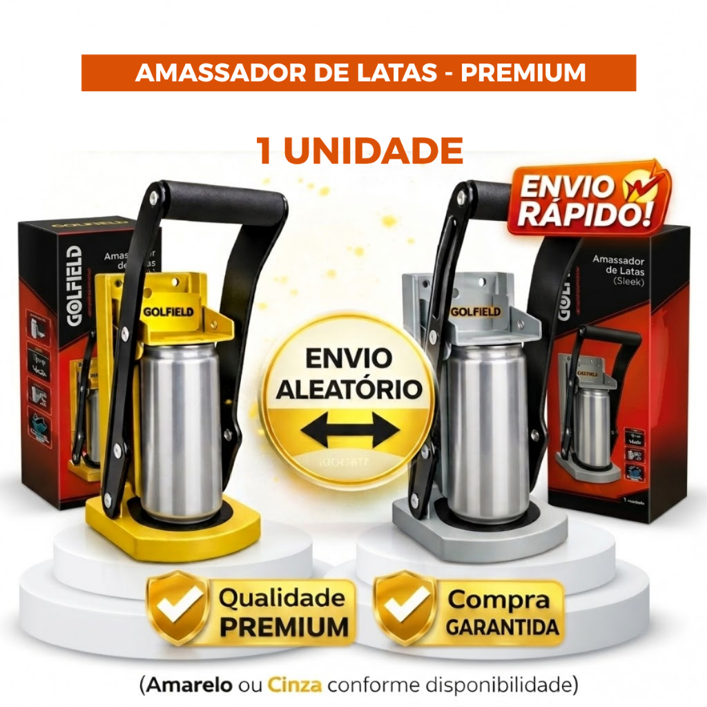 Amassador de Latas Cerveja com Abridor de Garrafa Prensa Latinha Reciclagem