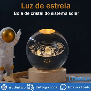 Luminária Decorativa Globo LED Bola De Cristal Cena Noturna Via Láctea Sistema Solar Decoração Quarto Infantil em Oferta na Shopee