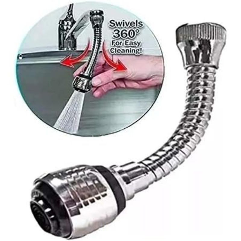 Extensor Bico Arejador Cromado Prolongador Torneira Chuveirinho Flexível Gira 360° para Pias