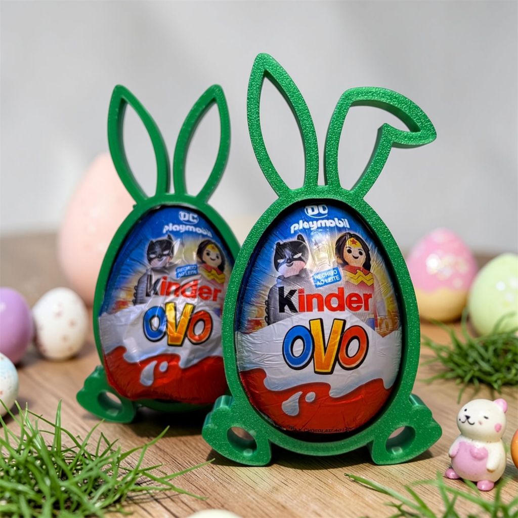 🐰 Suporte Porta Ovo Kinder Coelhinho Personalizado – Decoração e Presente Criativo Infantil Páscoa