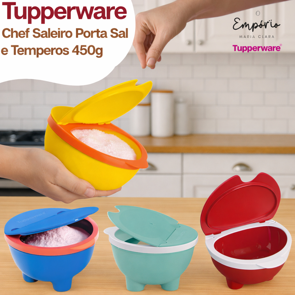 Tupperware Chef Saleiro Porta Sal e Temperos 450g