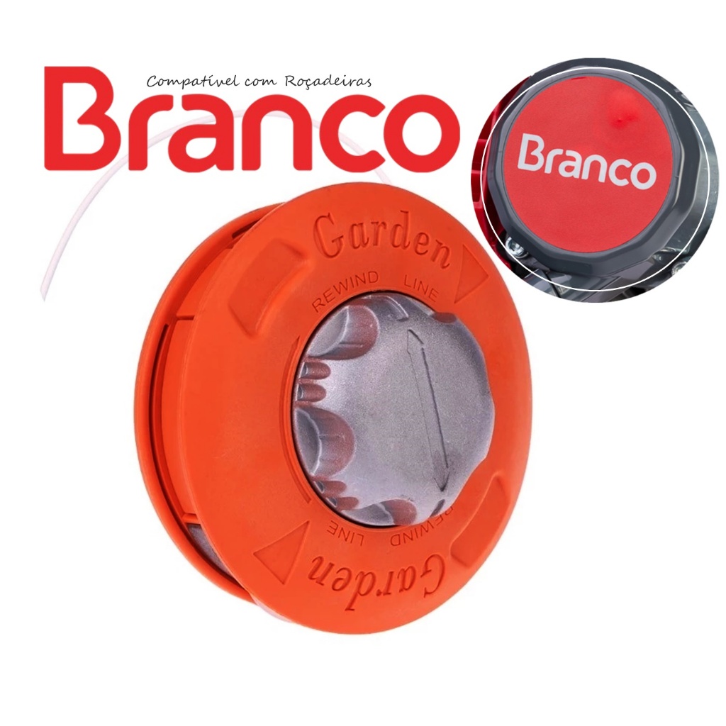 Carretel De Nylon Automático Rosca M10 Para Roçadeira Branco 26cc 33cc 43cc 52cc