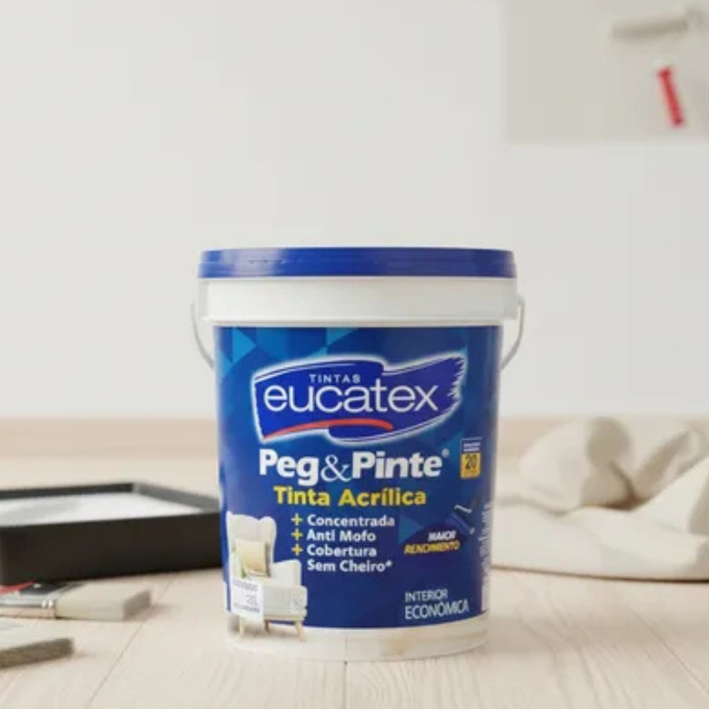 Tinta Peg & Pinte Antimofo Acabamento Fosco Sem Cheiro 20l Eucatex Cor Branco em Oferta na Shopee