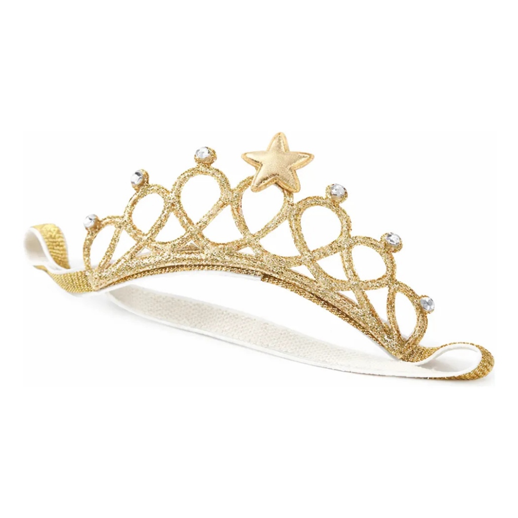 Tiara Coroa Infantil Festa Strass Pedra Faixa Elástica 13cm