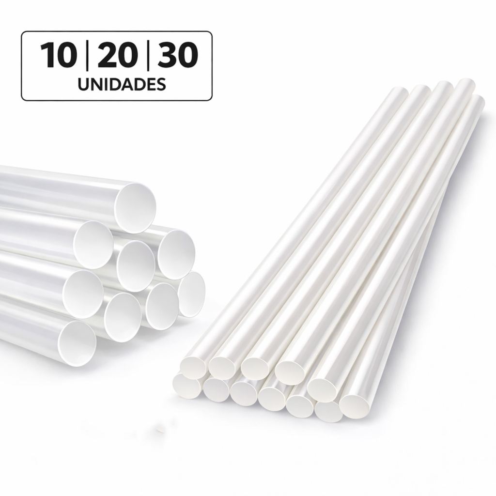 Refil Cola Quente 30cm Compatível com Pistola Fina 7mm ou Grossa 11mm Kit 10 / 20 / 30
