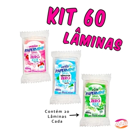Display Kit 3 Papermint Zero Açúcar 20 Lâminas cada em Oferta na Shopee