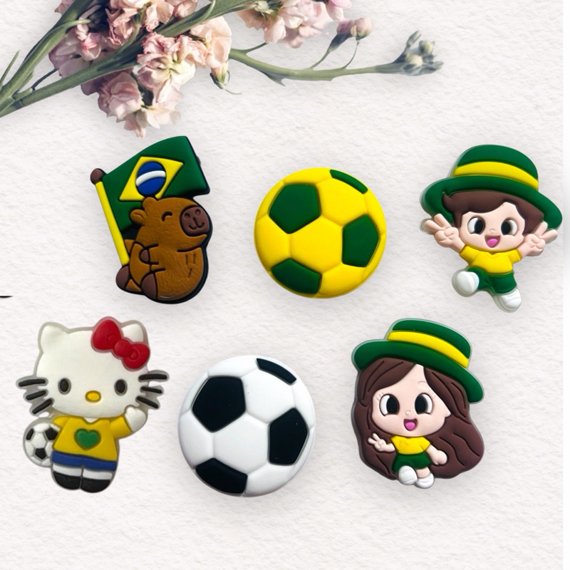 12 Apliques Copa do Mundo Sortidos Brasil para Laços, Artesanato e Decoração