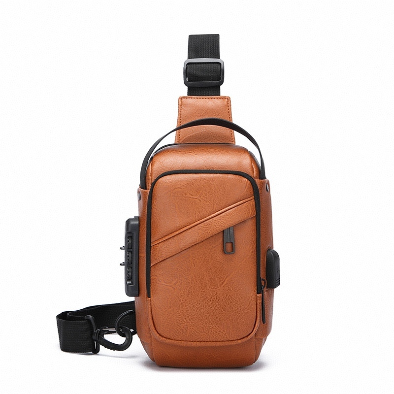 Bolsa mensageiro de ombro masculina multifuncional Com Trava De Código