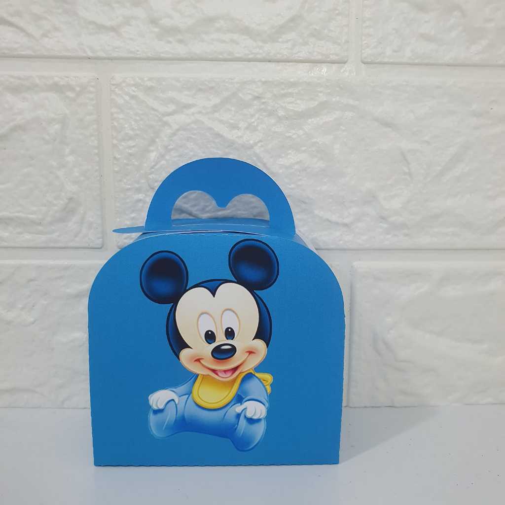 Caixinha Maletinha Pegue e Monte Lembrancinha Personalizada Tema Mickey Baby