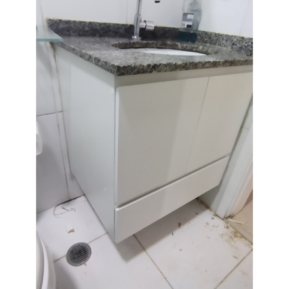 Gabinete para Banheiro 70cm 50cm Profundo | 2 Portas + Gaveta | MDF | PADRÃO