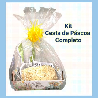 Cesta de Páscoa, kit completo em Oferta na Shopee