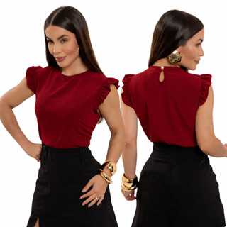 Blusa Feminina Social Babado na Manga Chique Casual Moda Feminina Verão em Oferta na Shopee